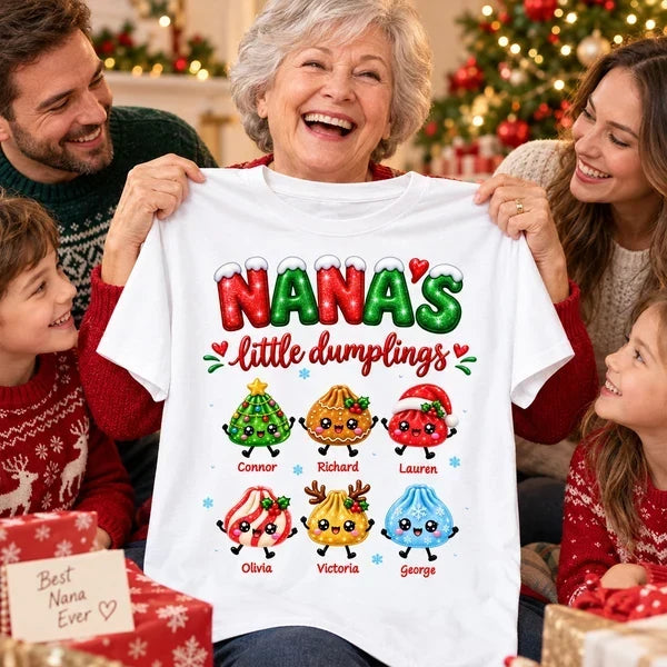Personalized Classic Tee Cute Dumplings Gift for Grandma Christmas