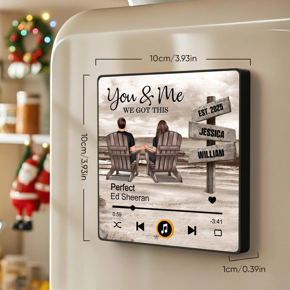Personalized Music Plaque for Couples - Anniversary Gift with Custom Names Fridge Magnet MagicInPrints
