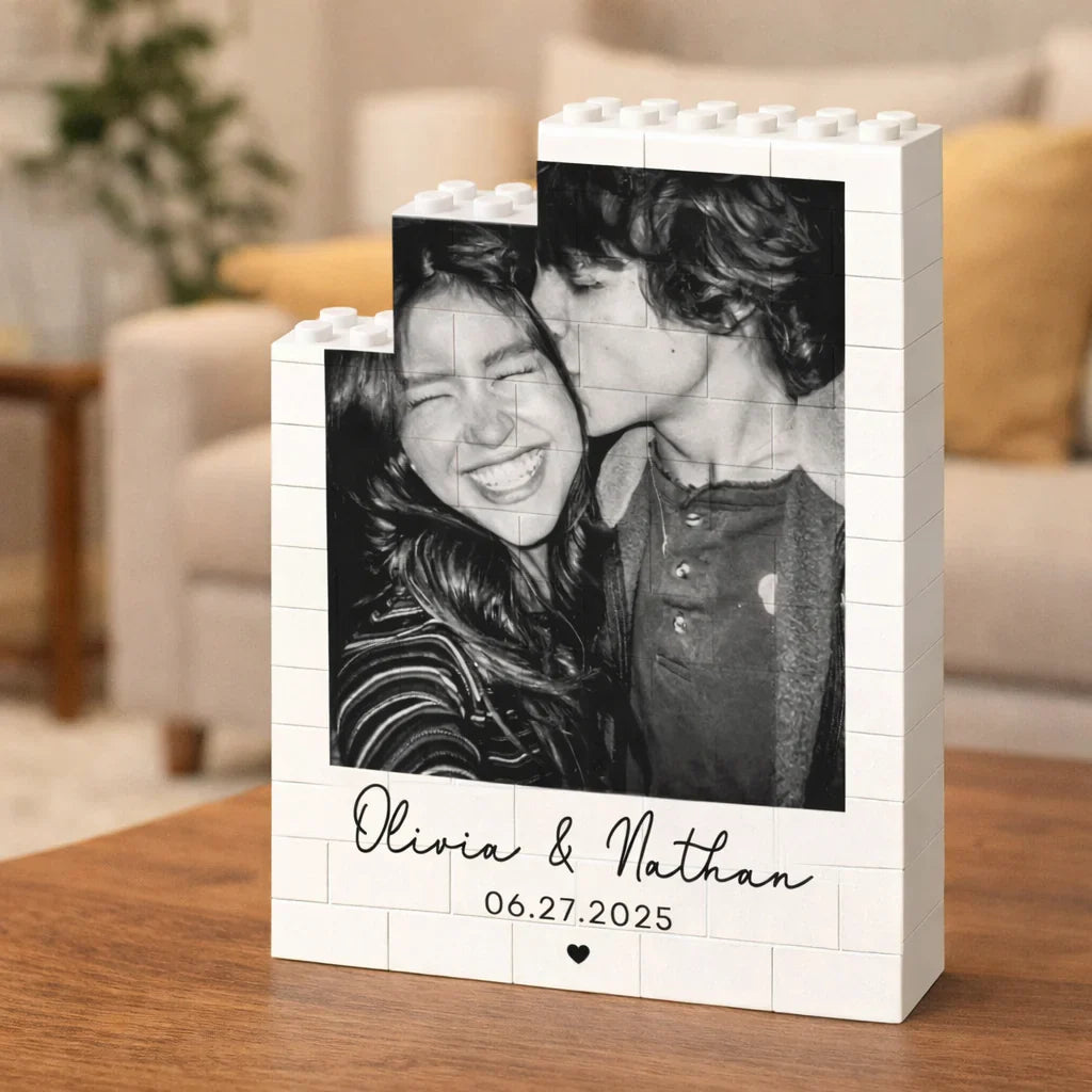 Custom Photo Brick Art for Couples - Personalized Gift for Anniversaries Plaque MagicInPrints