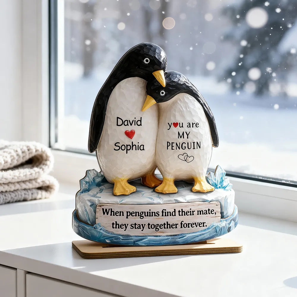 Personalized Penguin Couple Figurine for Couples - Romantic Gift Plaque MagicInPrints