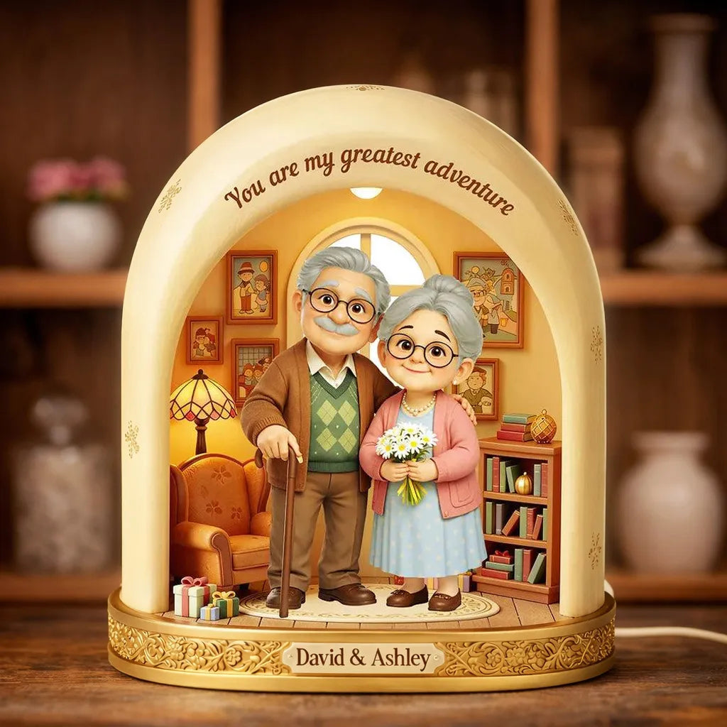 Personalized Grandparents Figurine Lamp for Family - Sentimental Gift Plaque MagicInPrints