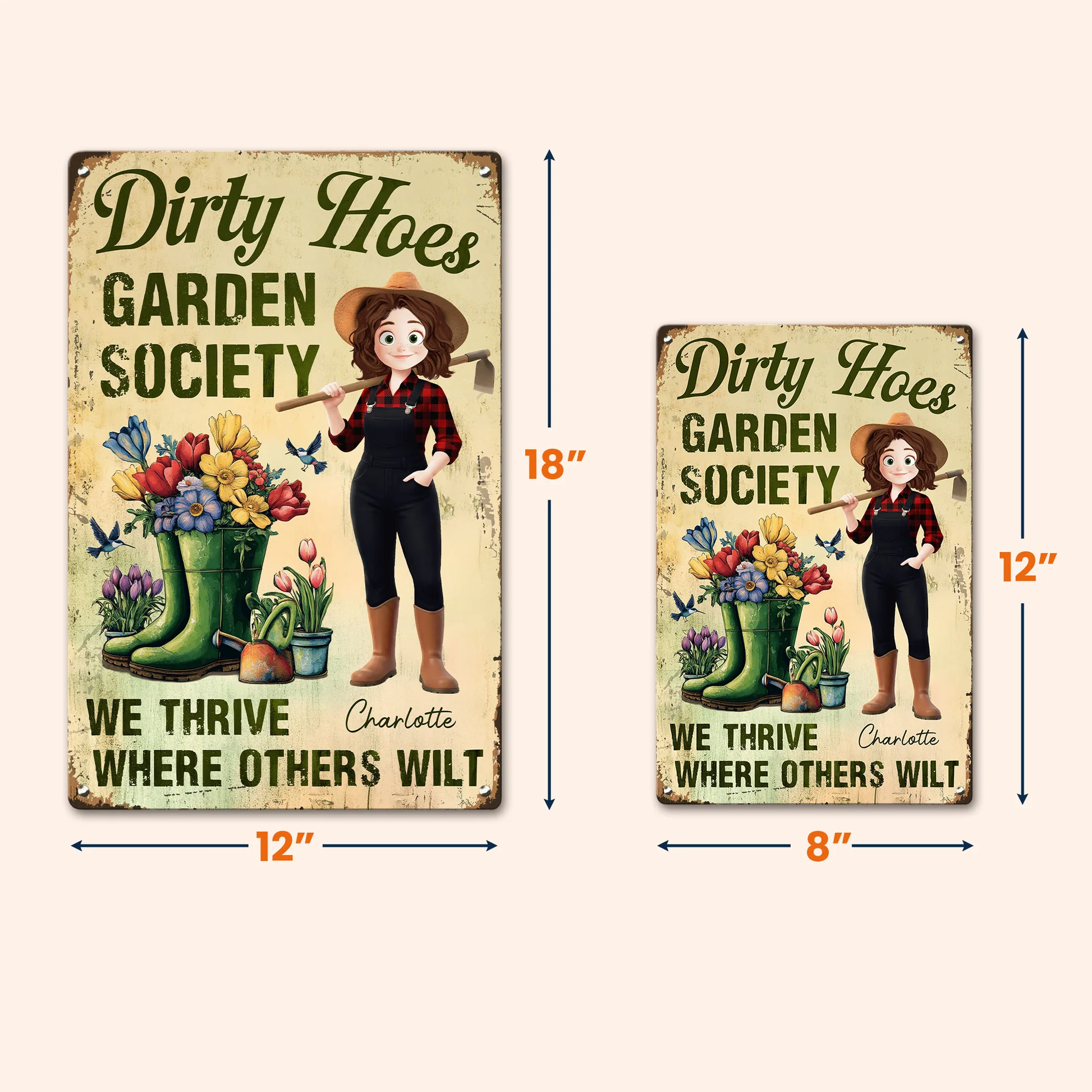 Personalized Garden Society Sign for Gardeners - Humorous Outdoor Decor Sign MagicInPrints
