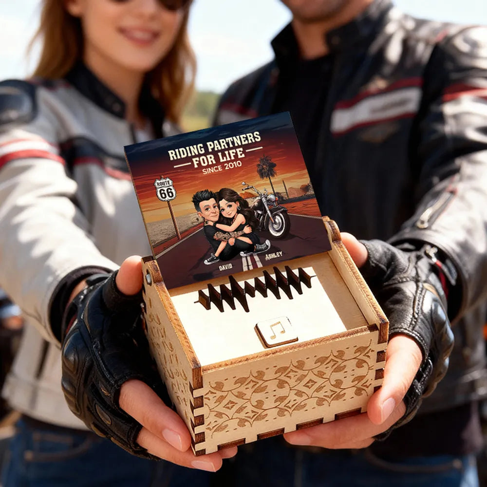 Personalized Music Box for Couples with Custom Cartoon - Anniversary Gift Plaque MagicInPrints