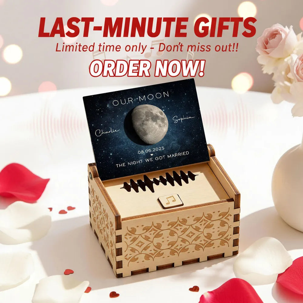 Personalized Moon Phase Music Box for Couples - Anniversary Gift Plaque MagicInPrints