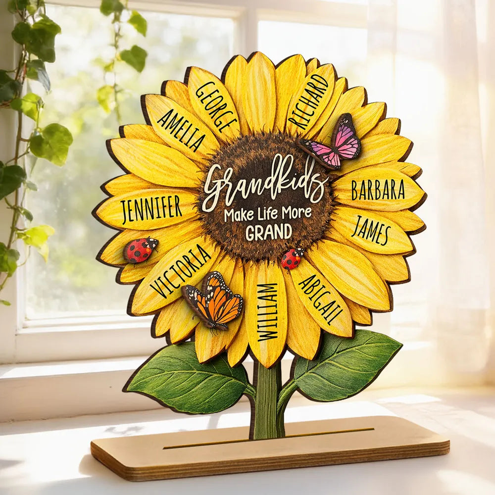 Personalized Sunflower Plaque for Grandparents with Names - Sentimental Gift for Family Plaque MagicInPrints