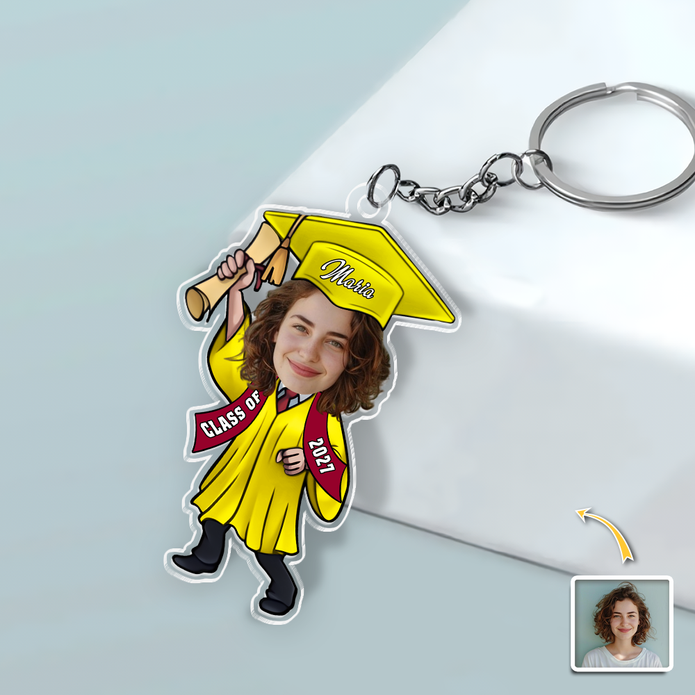 Custom Graduation Photo Keychain for Graduates - Class of 2026 Keepsake Keychain MagicInPrints