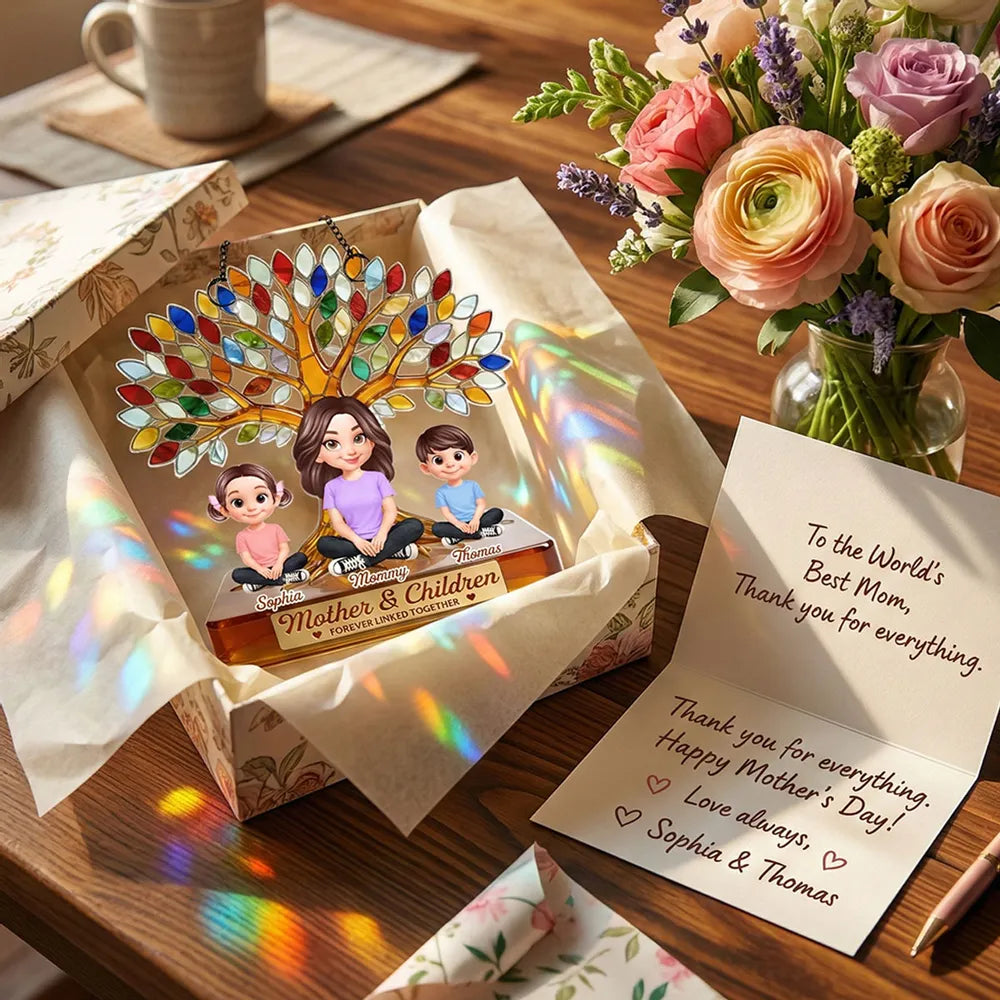 Personalized Family Tree Suncatcher for Mothers - Custom Gift for Mother's Day Ornament MagicInPrints