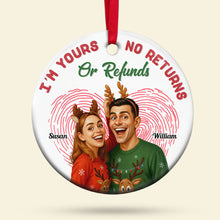 Load image into Gallery viewer, Love Knows No Returns - Custom Caricature Ornament for Couples Ornament PopCulturePrints
