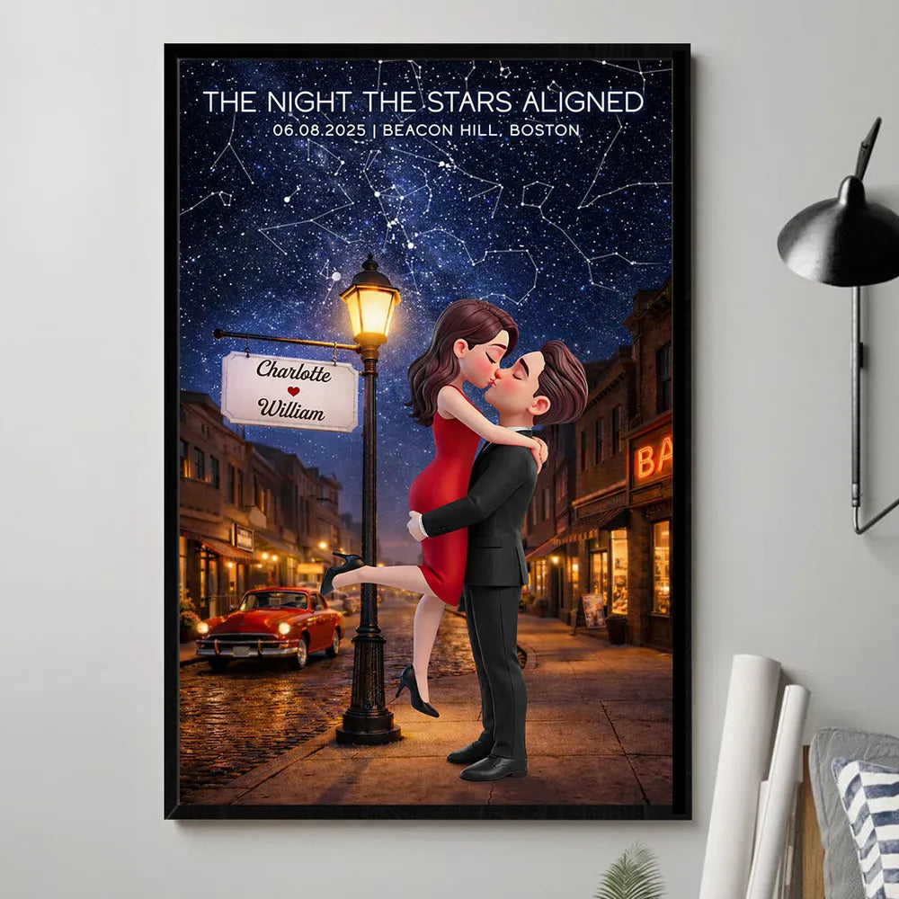 Personalized Romantic Night Sky Art Print for Couples - Anniversary Gift Poster or Canvas MagicInPrints