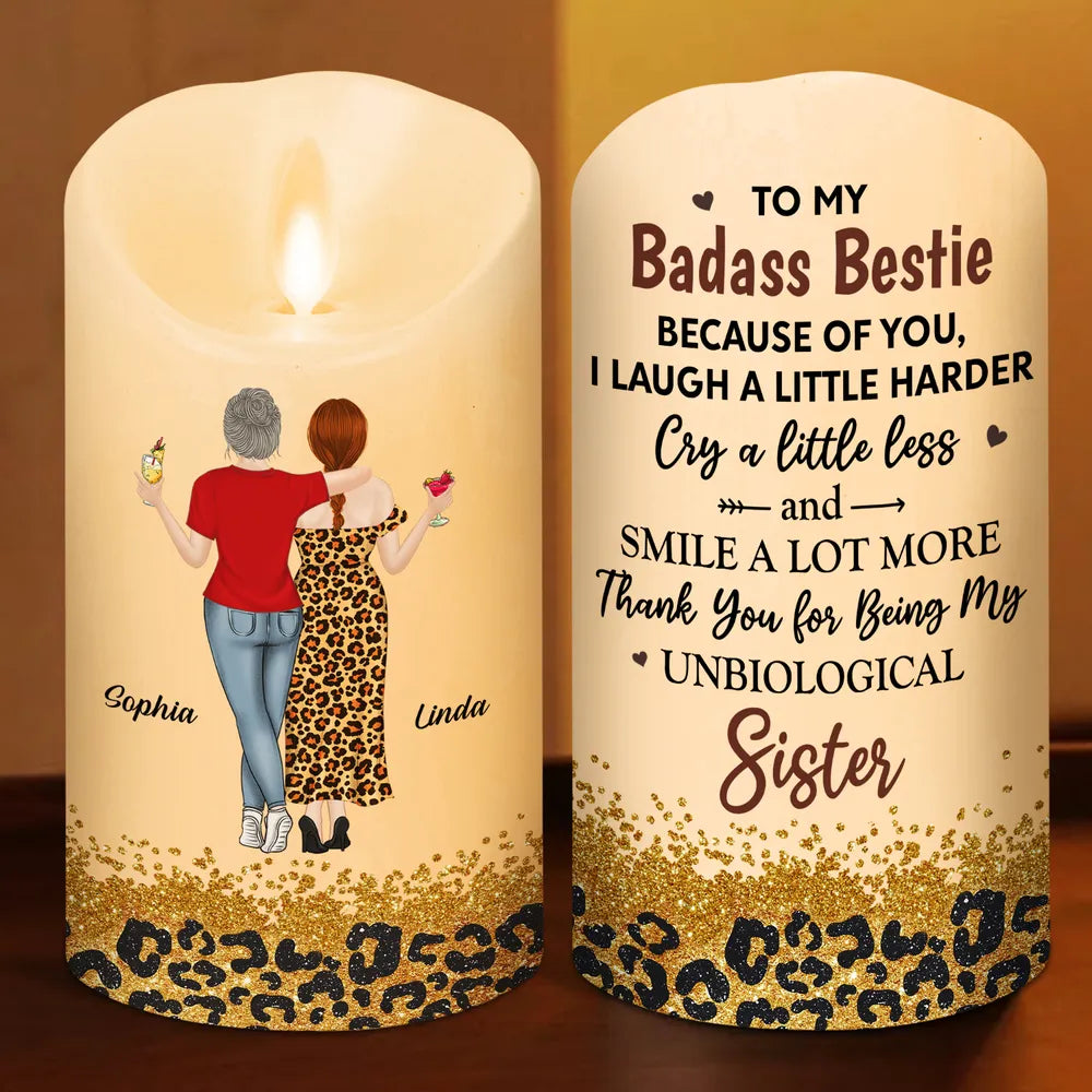 Personalized Friendship Candle for Best Friend - Sentimental Gift for Unbiological Sister Lamp MagicInPrints