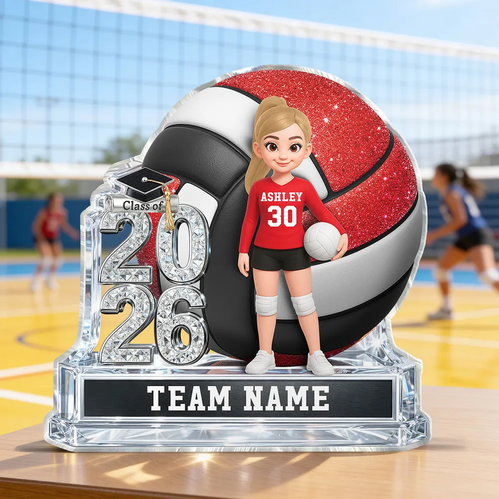 Custom Volleyball Player Acrylic Trophy for Graduates - Class of 2026 Keepsake Plaque MagicInPrints