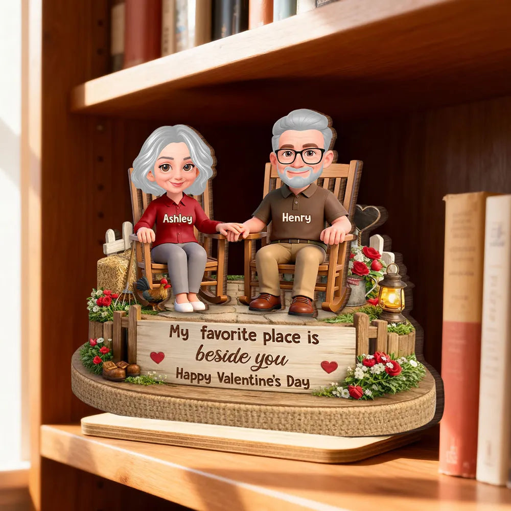Personalized Couple Figurine Keepsake for Seniors - Valentine's Day Gift Plaque MagicInPrints