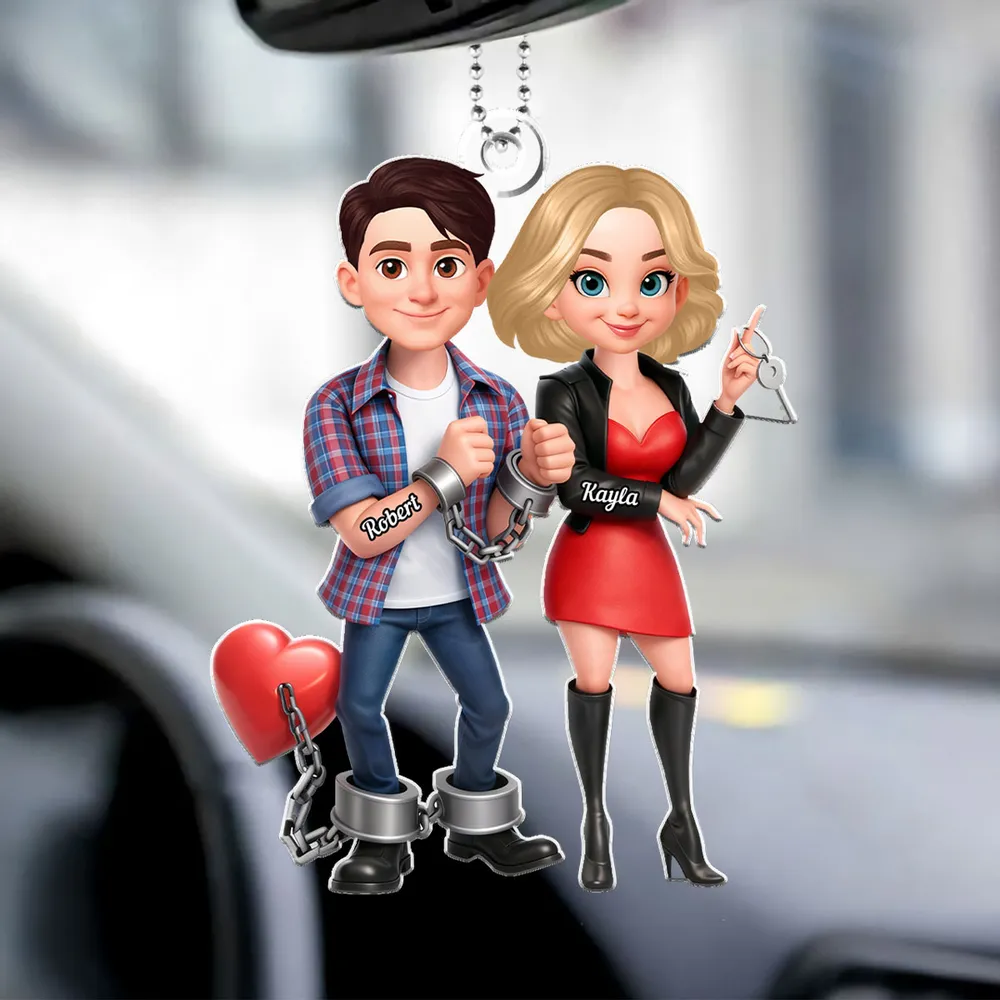 Custom Couple Car Ornament for Lovers - Romantic Gift Car Hanger MagicInPrints