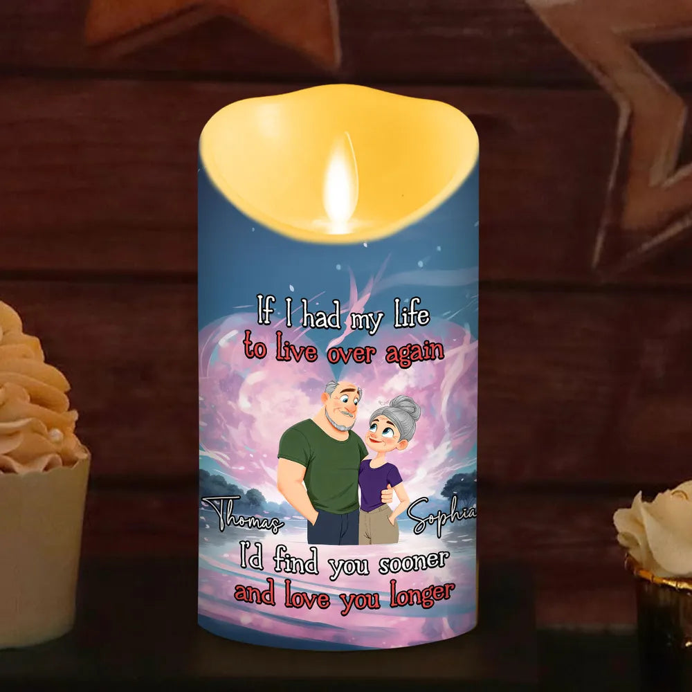 Personalized LED Candle for Couples with Romantic Message - Perfect Anniversary Gift Lamp MagicInPrints