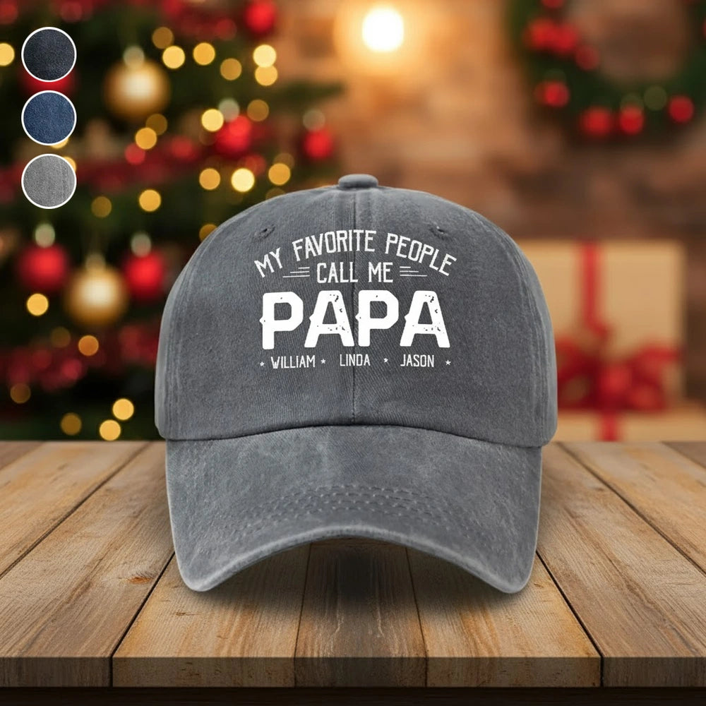 Personalized Dad Hat for Papa - Custom Names Father's Day Gift Hat MagicInPrints