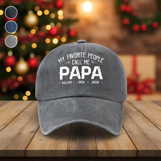 Personalized Dad Hat for Papa - Custom Names Father's Day Gift Hat MagicInPrints
