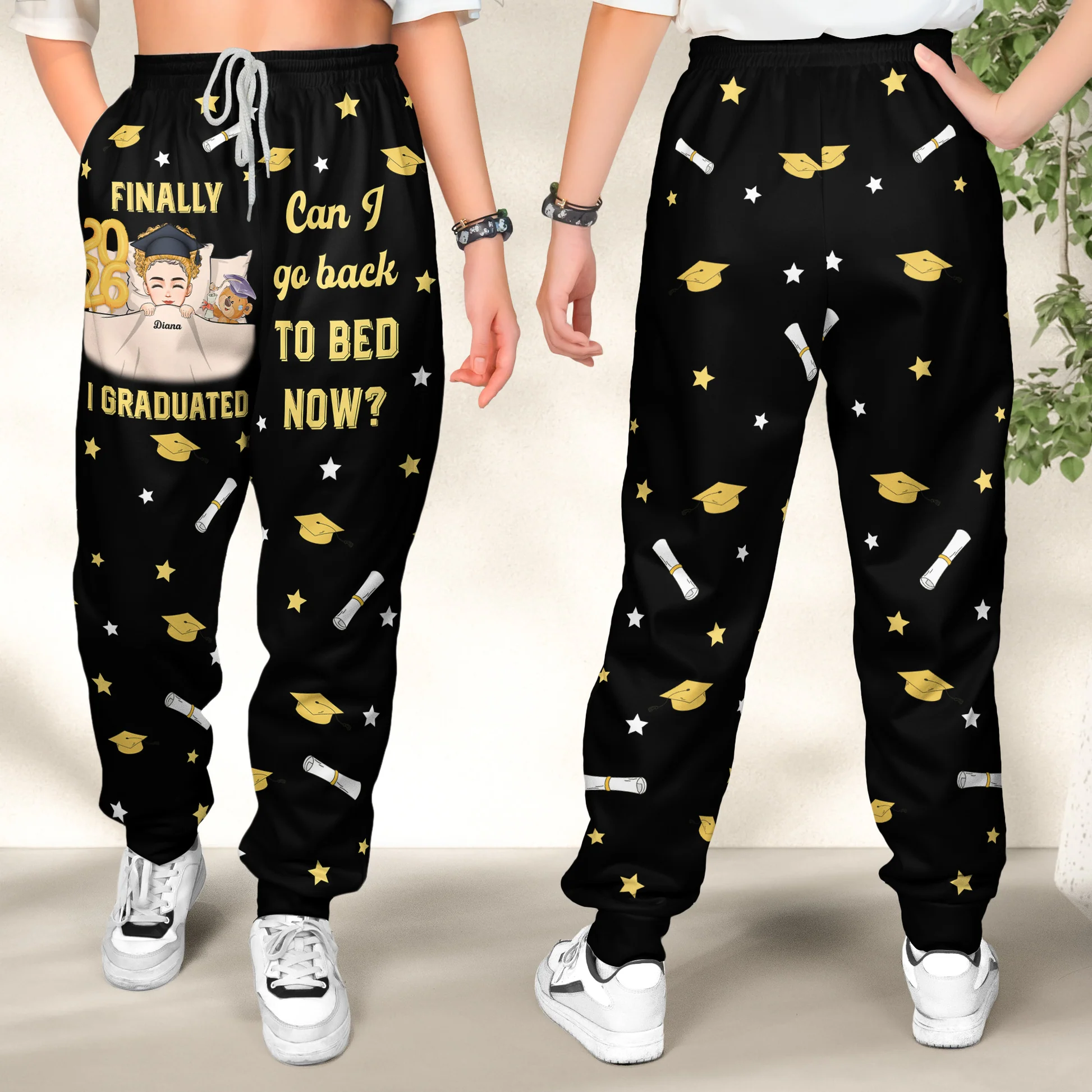 Custom Graduation Pajama Pants for Graduates - Fun Sleepwear Gift Pants MagicInPrints