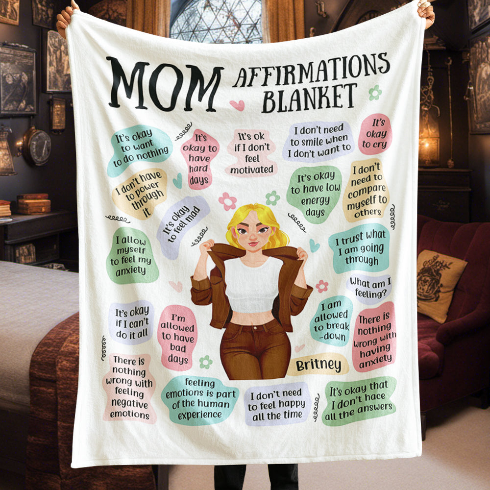 Personalized Cool Mom Affirmations Blanket Blanket PopCulturePrints