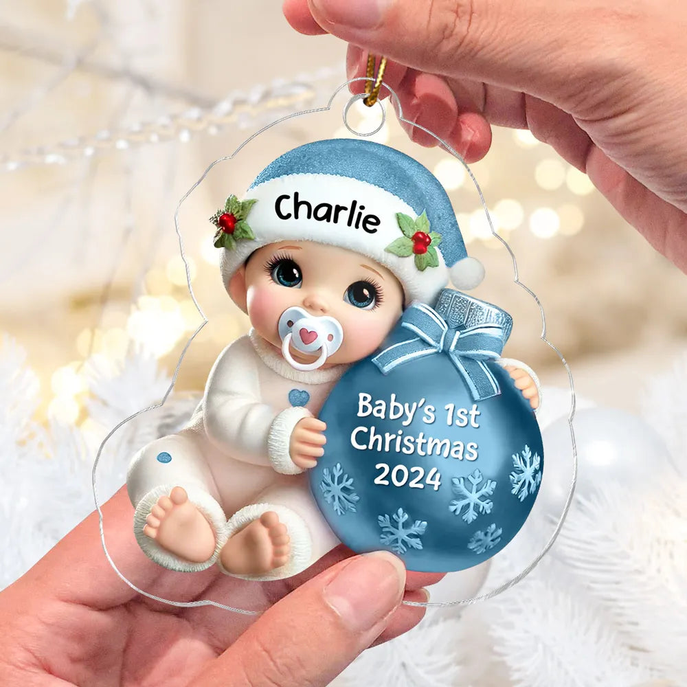 Personalized Baby's First Christmas Ornament 2024 - Custom Name Keepsake Ornament MagicInPrints