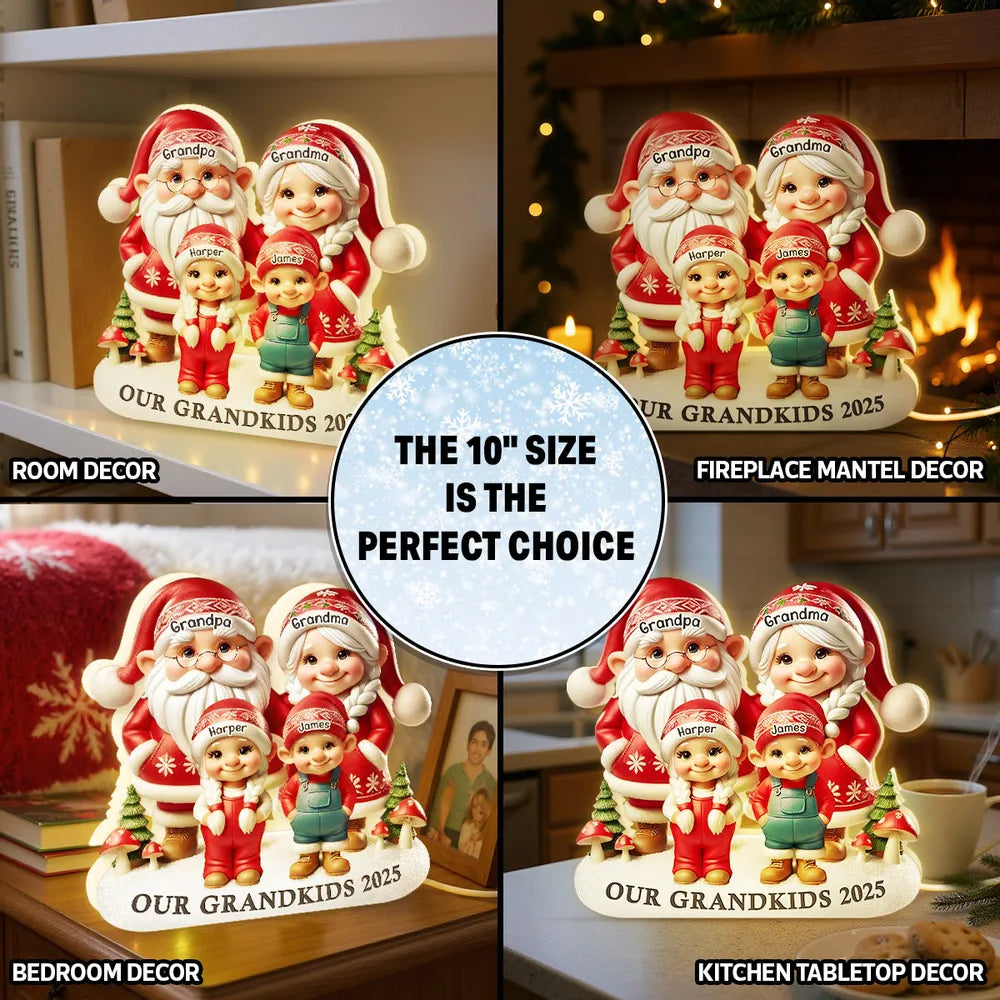 Personalized Family Christmas Figurine for Grandparents - Holiday Decoration 2025 Plaque MagicInPrints