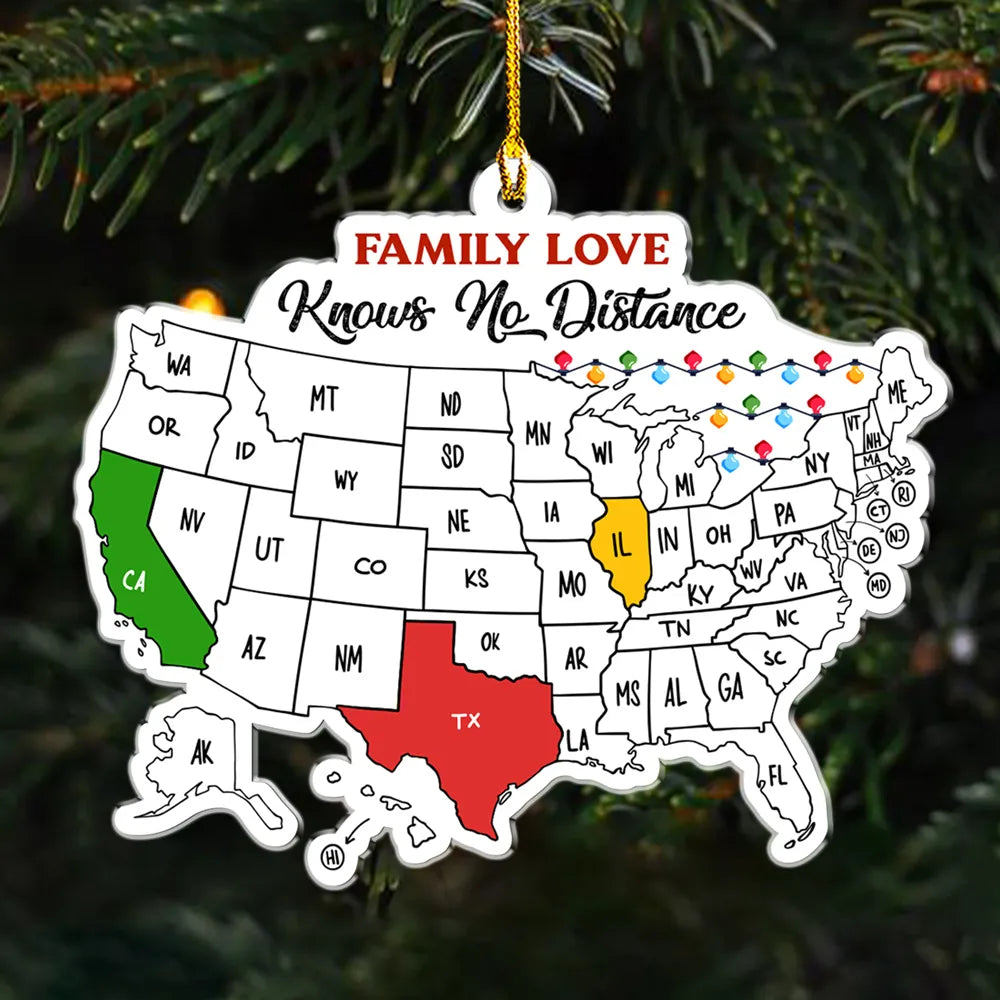 Custom Family Map Ornament for Christmas - Personalized Gift for Loved Ones Ornament MagicInPrints