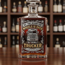 Load image into Gallery viewer, Personalized Retirement Gift for Truckers - Custom Drinking Lover&#39;s Bottle Whiskey Bottle PopCulturePrints
