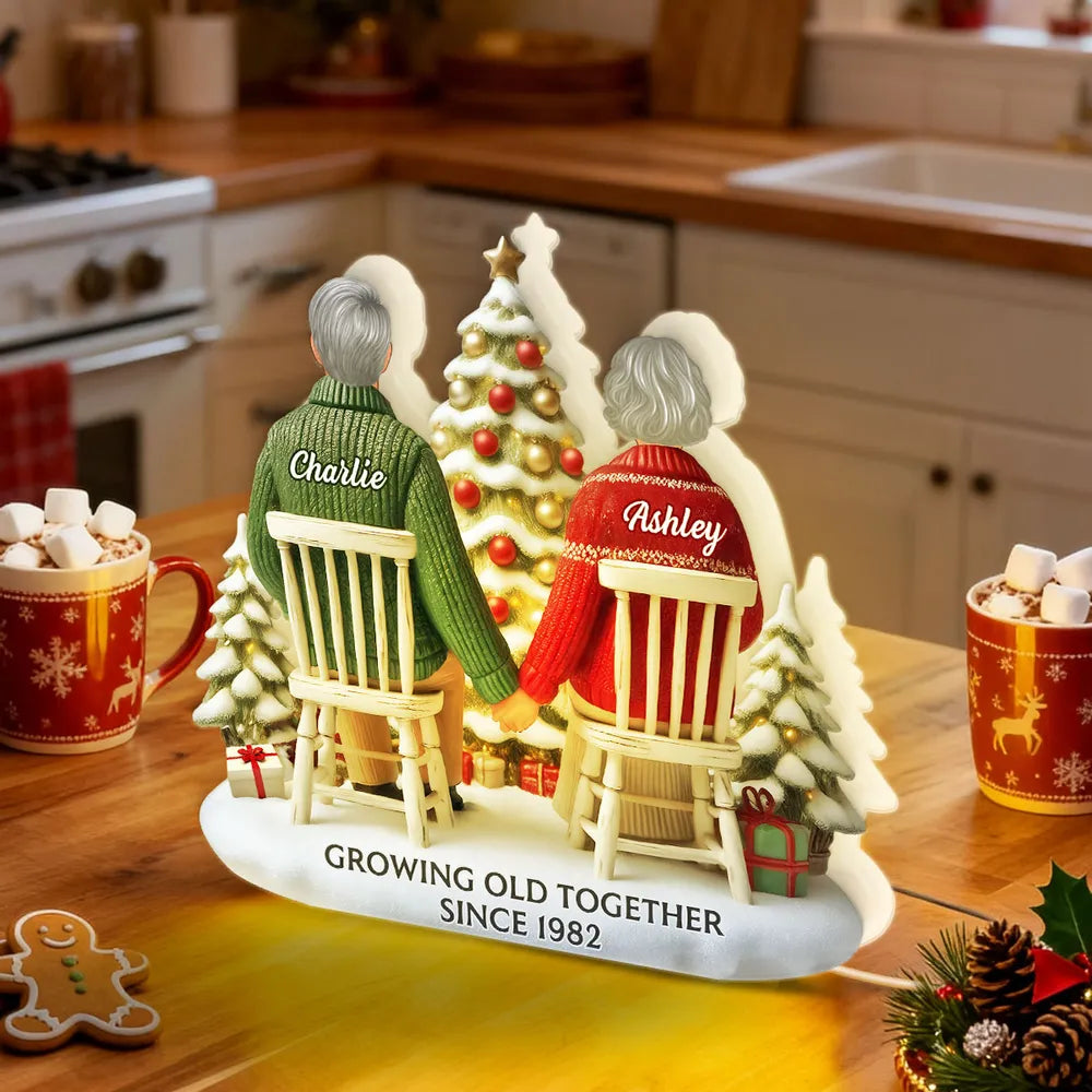 Personalized Couple Christmas Ornament - Growing Old Together Since 1982 Plaque MagicInPrints
