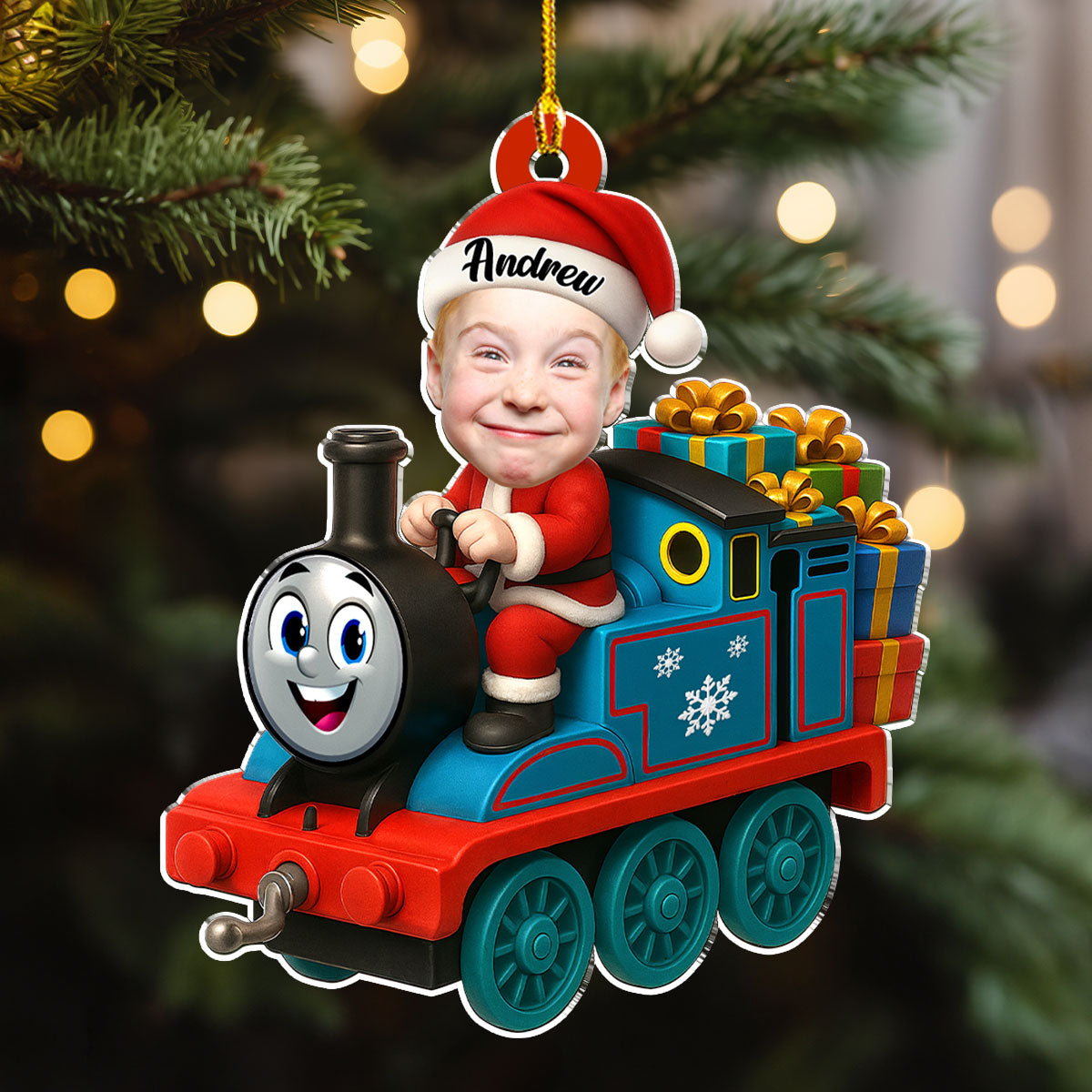 Personalized Baby Photo Train Ornament for Kids - Christmas Gift Ornament MagicInPrints