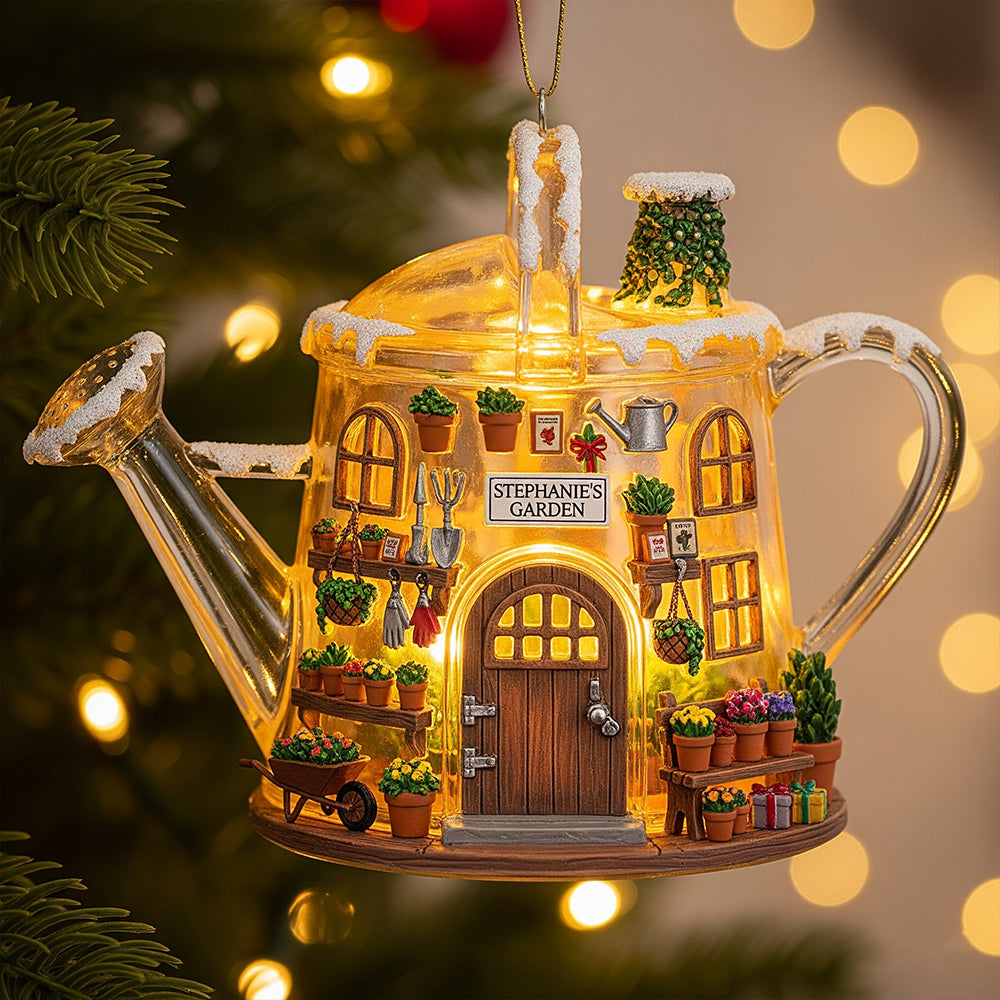 “A Magical Touch for Every Gardener” - Cozy Garden House Acrylic Ornament, Personalized Gift for Gardeners Ornament MagicInPrints