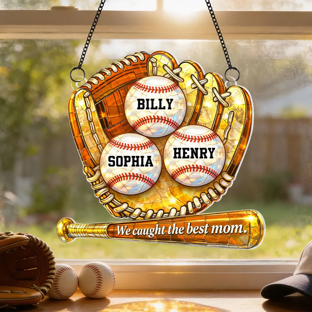 Personalized Baseball Mom Suncatcher Gift - Mother's Day Keepsake Ornament MagicInPrints