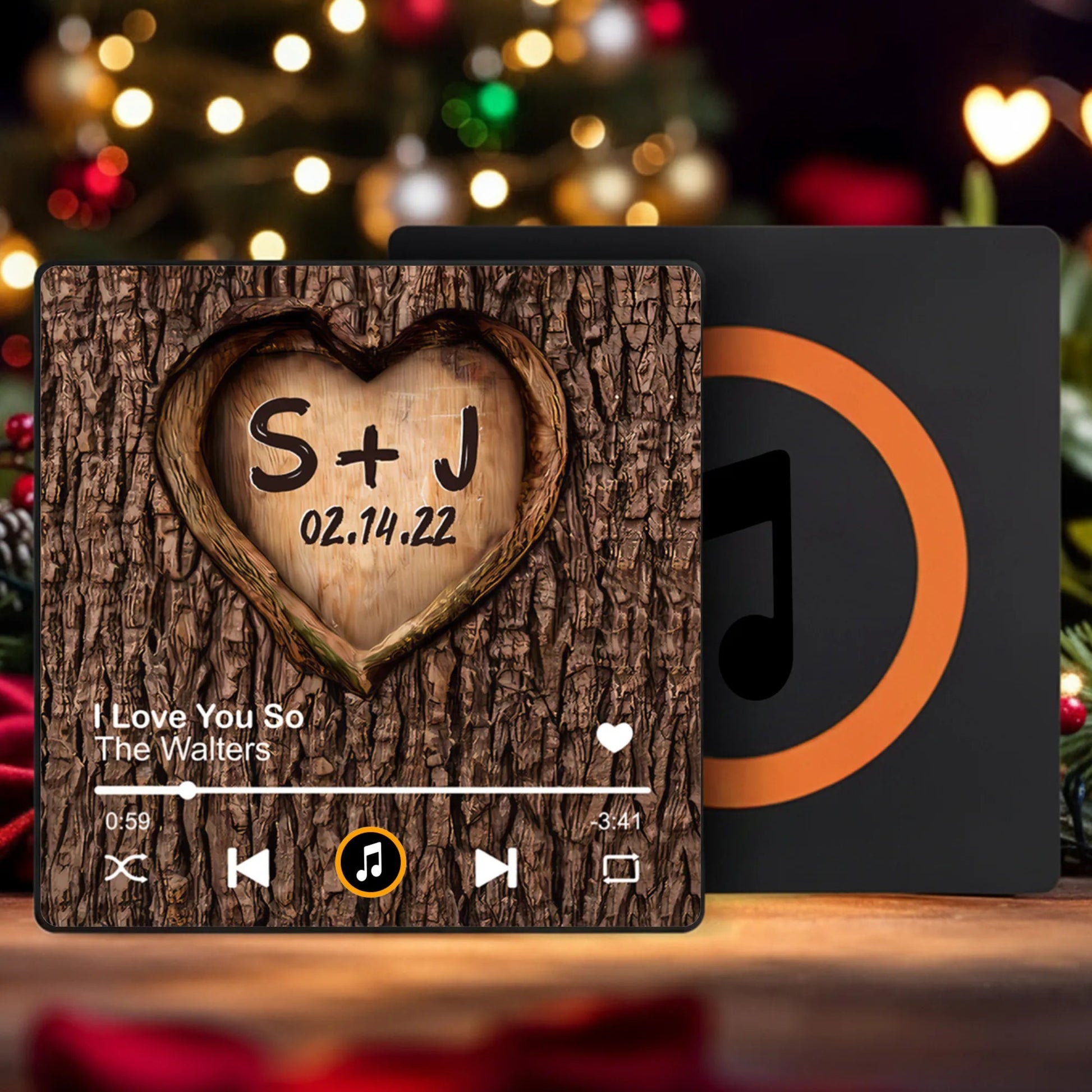 Personalized Music Plaque for Couples with Heart Carving - Romantic Gift Fridge Magnet MagicInPrints