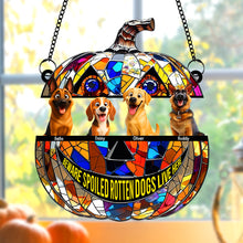 Load image into Gallery viewer, &quot;Halloween Fun Awaits!&quot; - Personalized Pumpkin Suncatcher Ornament - Custom Gift for Dog Lovers Ornament MagicInPrints
