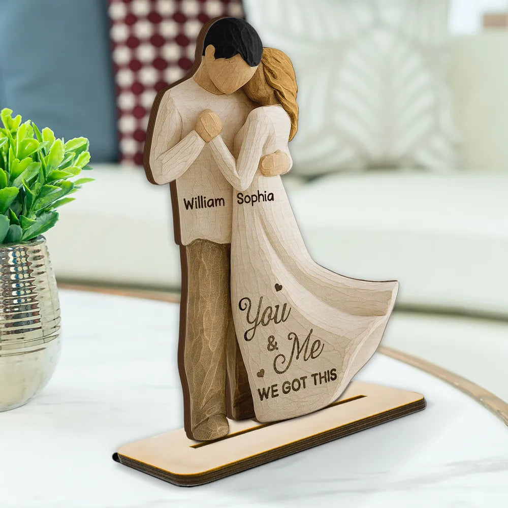 Personalized Couple Figurine - Romantic Gift with Names - Holiday Home Decor Plaque MagicInPrints