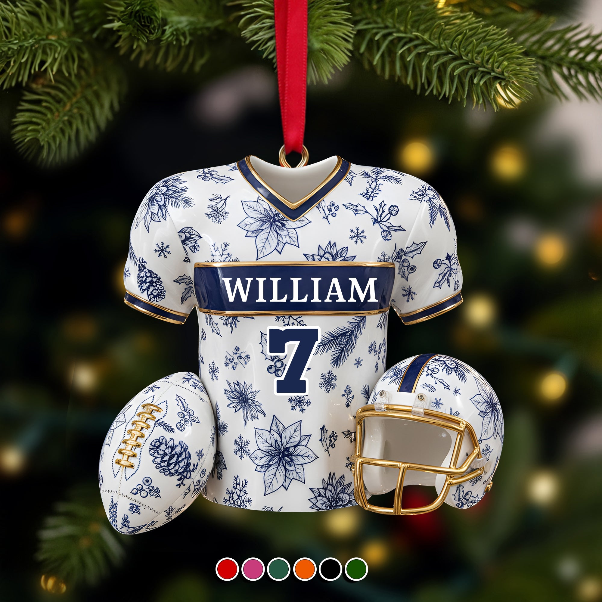Personalized Christmas Jersey Ornament - Custom Gift for Football Lovers Ornament MagicInPrints