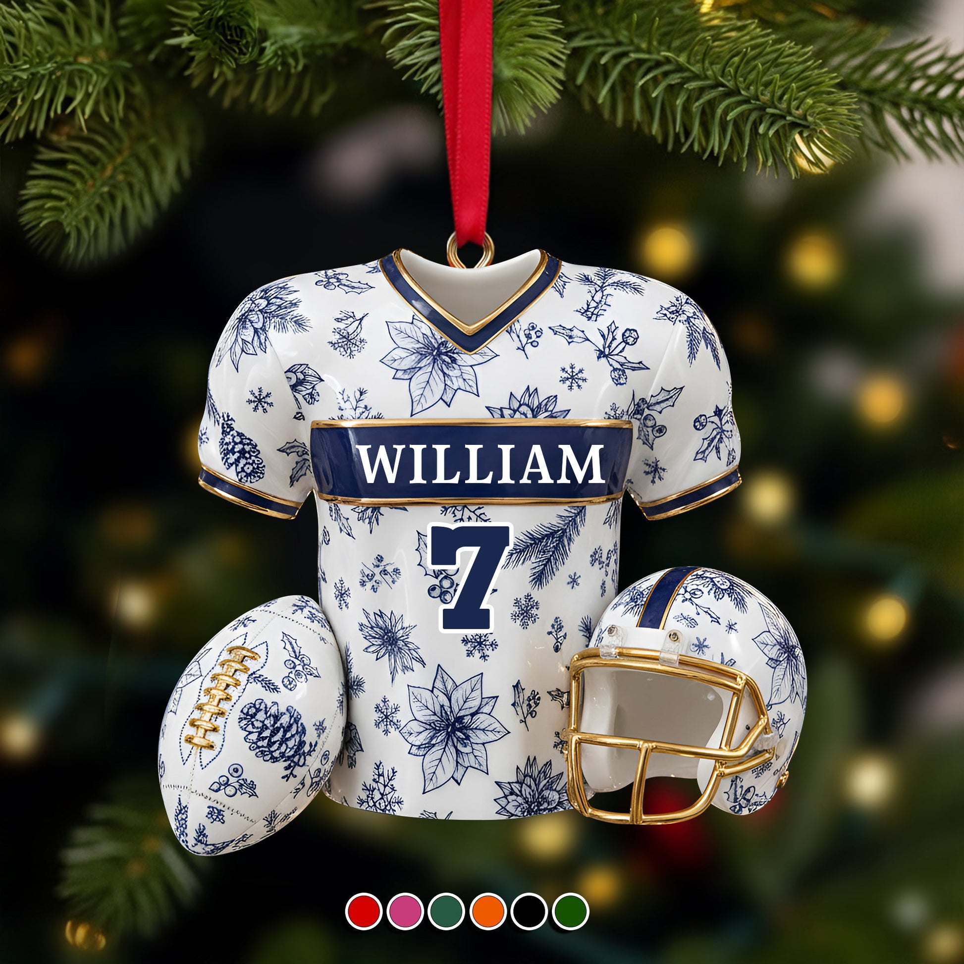Personalized Christmas Festive Jersey Ornament Ornament MagicInPrints