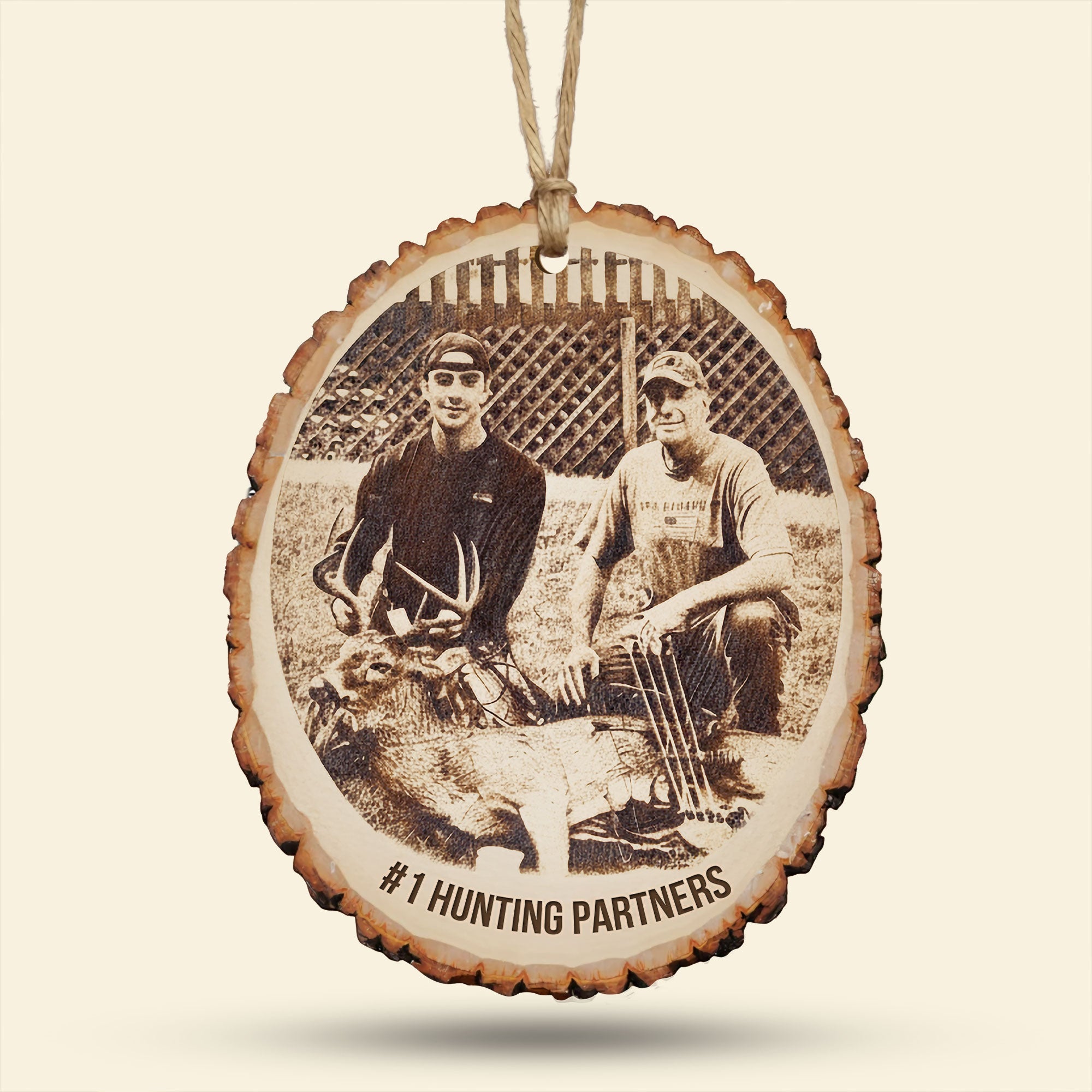 Celebrate Your Adventures: Custom Photo Engraved Wood Ornament - Personalized Gift for Hunting Lovers Ornament MagicInPrints