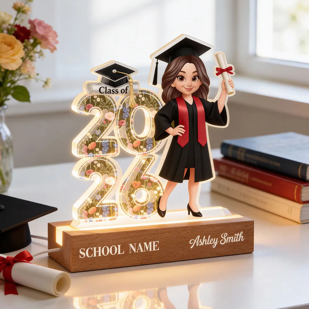 Personalized Graduation Acrylic Plaque for Class of 2026 - Custom School Name and Graduate Plaque MagicInPrints