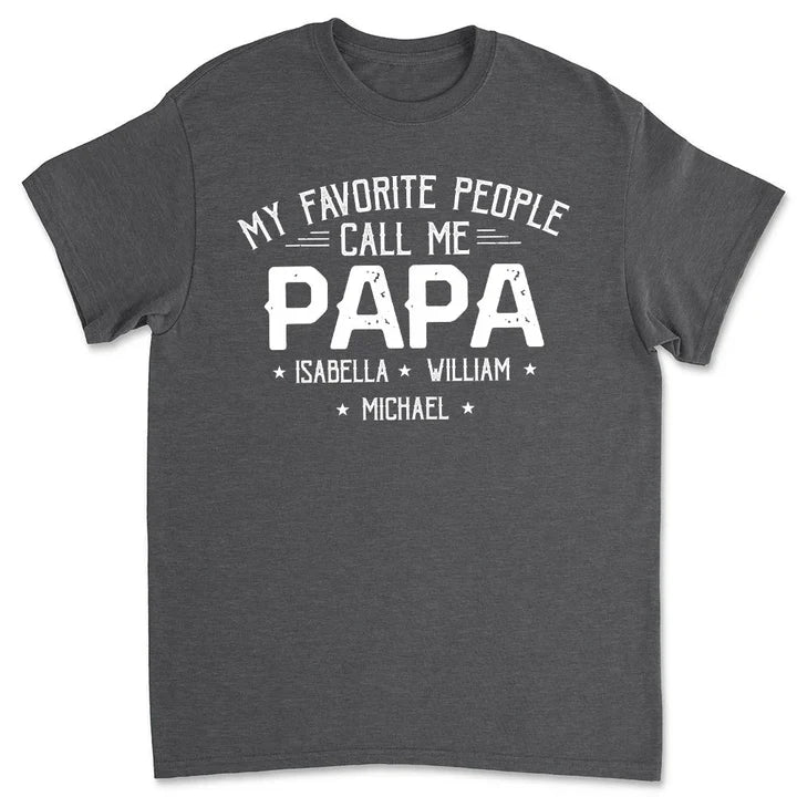 Custom Name Papa T-Shirt for Grandpa - Personalized Gift Cloth MagicInPrints