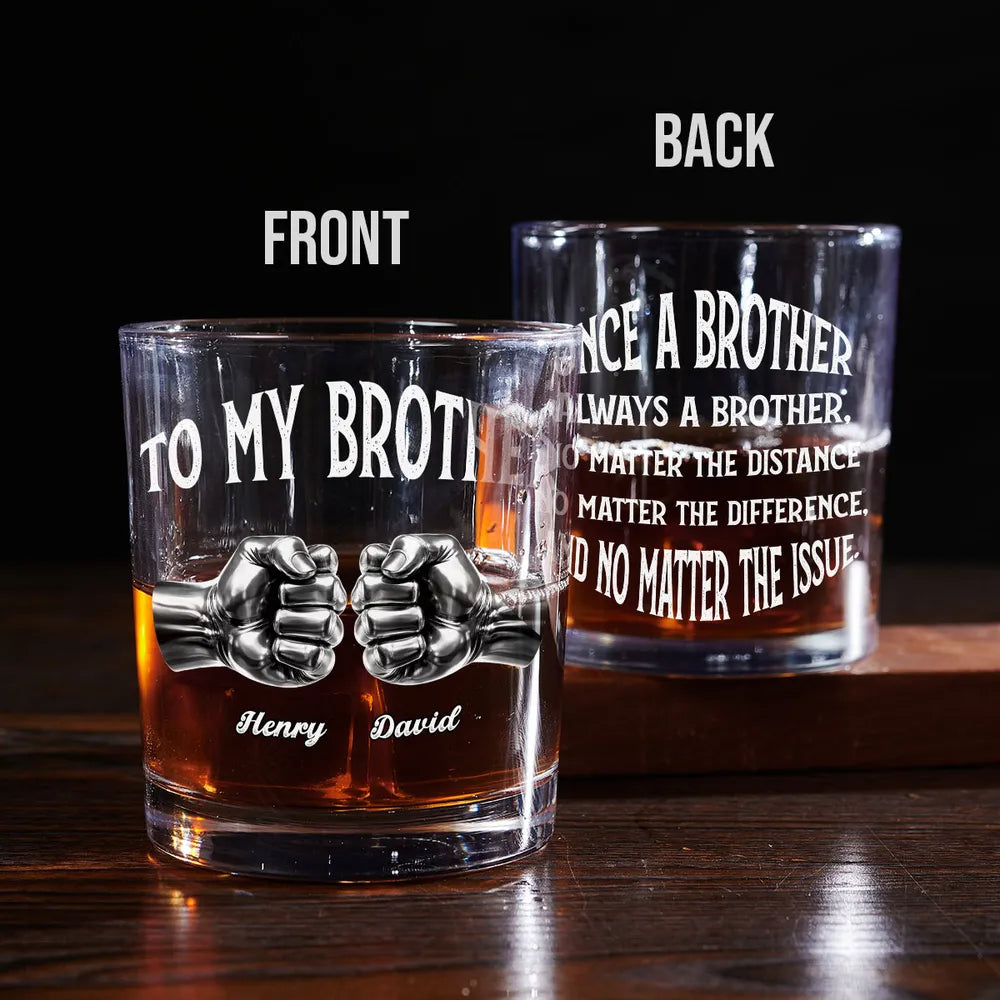 Personalized Whiskey Glass for Brother - Sentimental Gift for Brothers Cup MagicInPrints