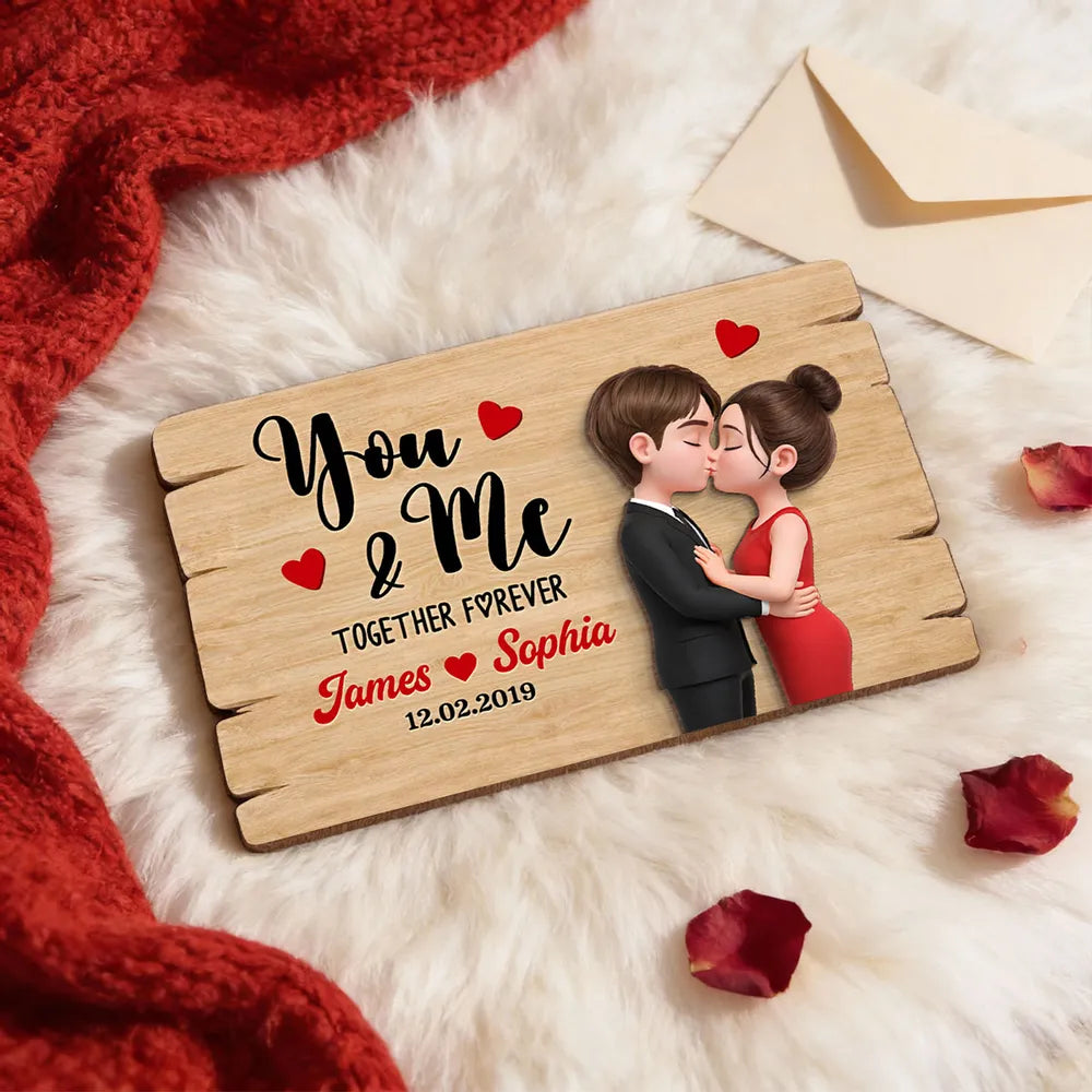 Personalized Romantic Wooden Sign for Couples - Anniversary Gift Plaque MagicInPrints