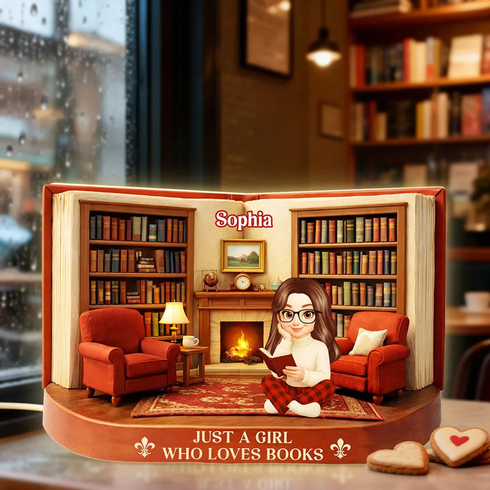Personalized Book Nook Diorama for Book Lovers - Cozy Library Decor Plaque MagicInPrints