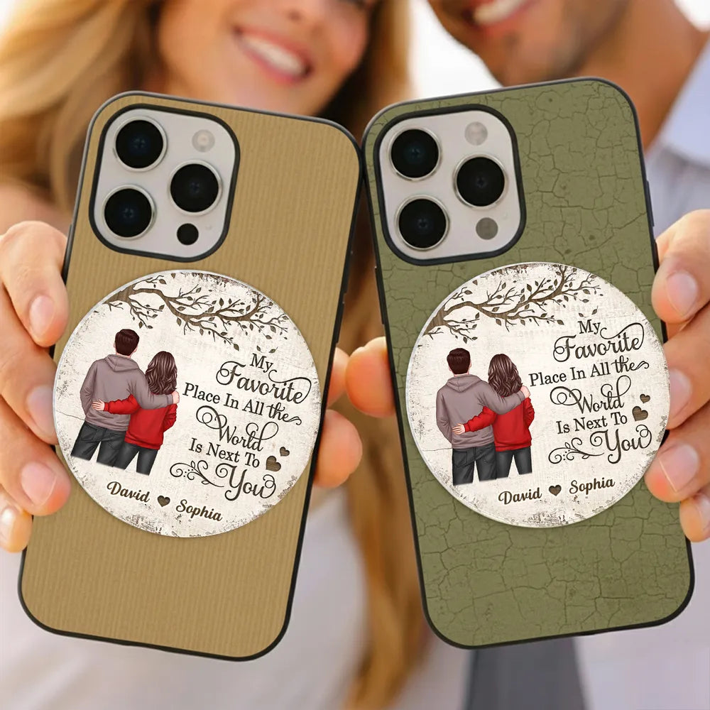 Custom Couple Phone Grip - Personalized Romantic Gift for Partners Cell Phone Accessories MagicInPrints