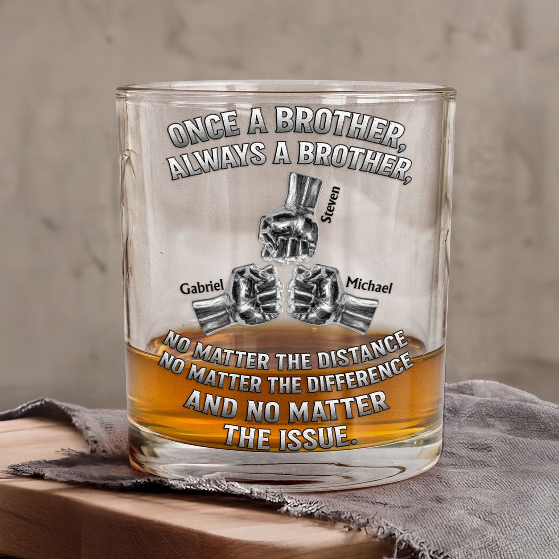 Personalized Whiskey Glass for Brothers - Sentimental Gift for Friendship Cup MagicInPrints