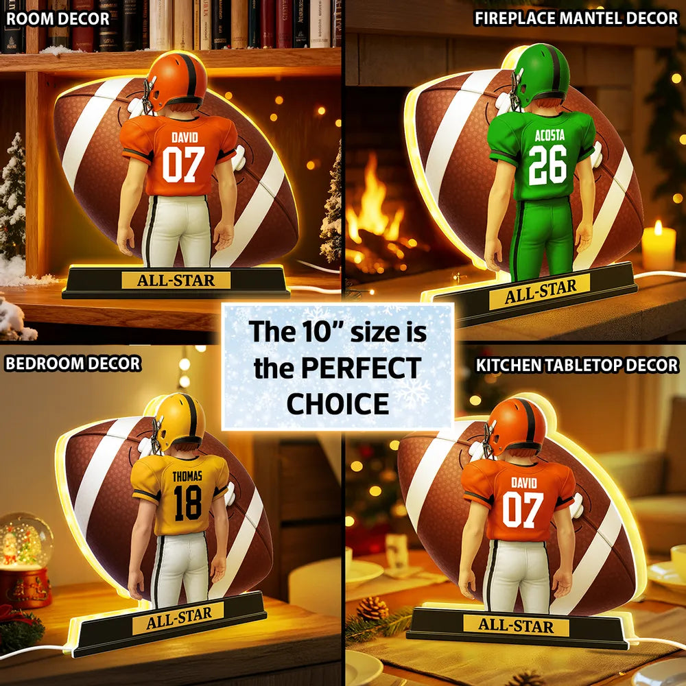 Custom Football Player Figurine with Personalized Jersey - Perfect Gift for Sports Fans Plaque MagicInPrints