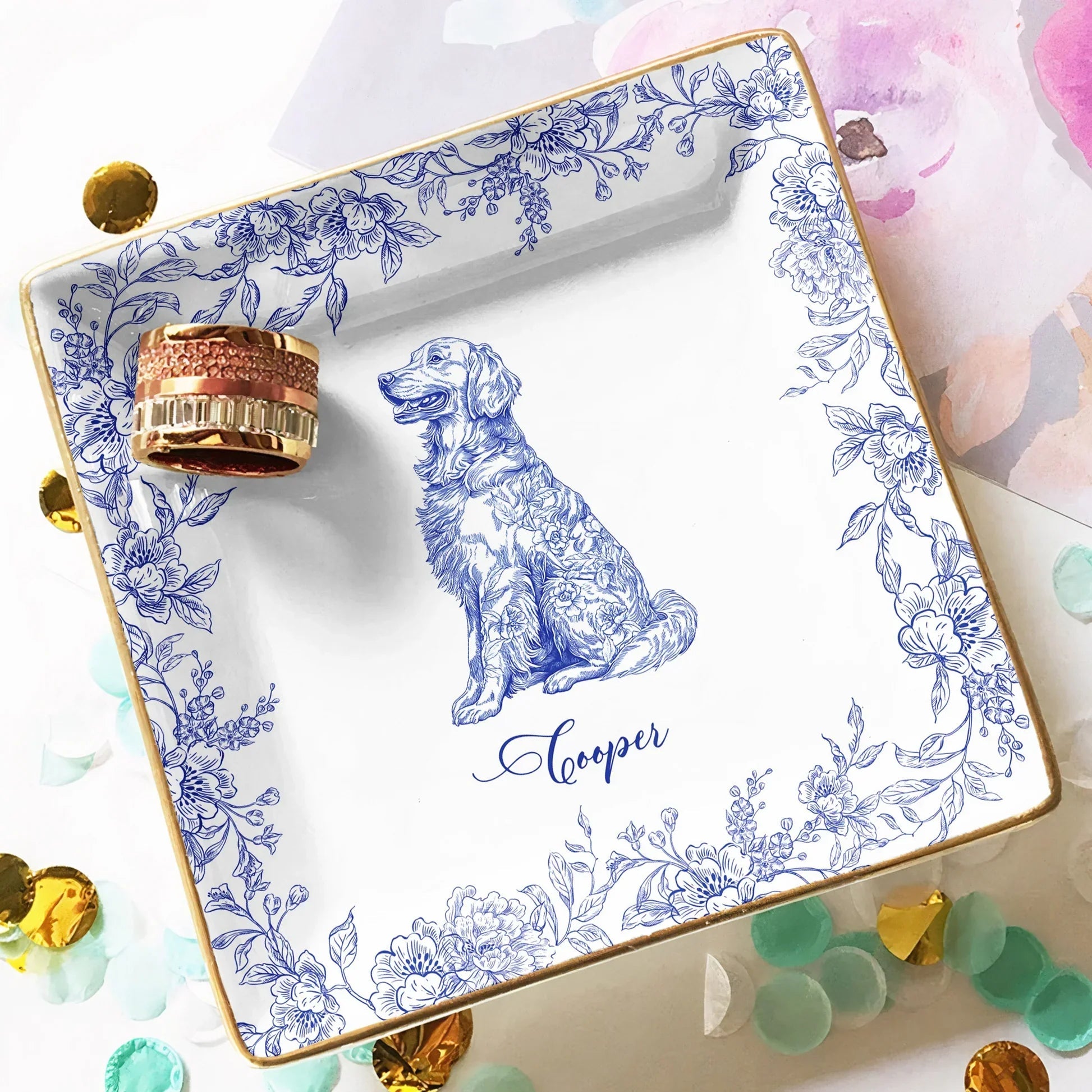 Personalized Dog Portrait Ceramic Plate for Pet Lovers - Home Decor Gift Plaque MagicInPrints
