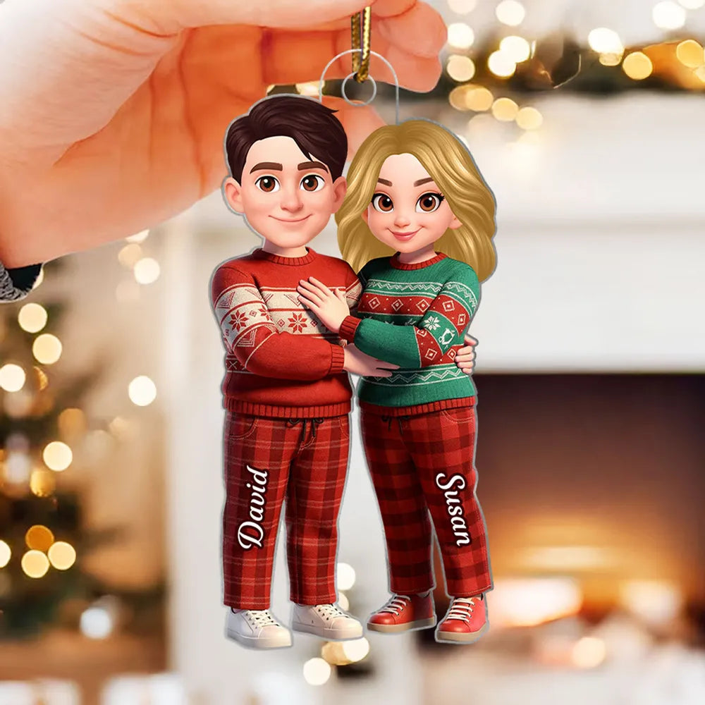 Personalized Couple Christmas Ornament - Custom Names Holiday Gift Ornament MagicInPrints