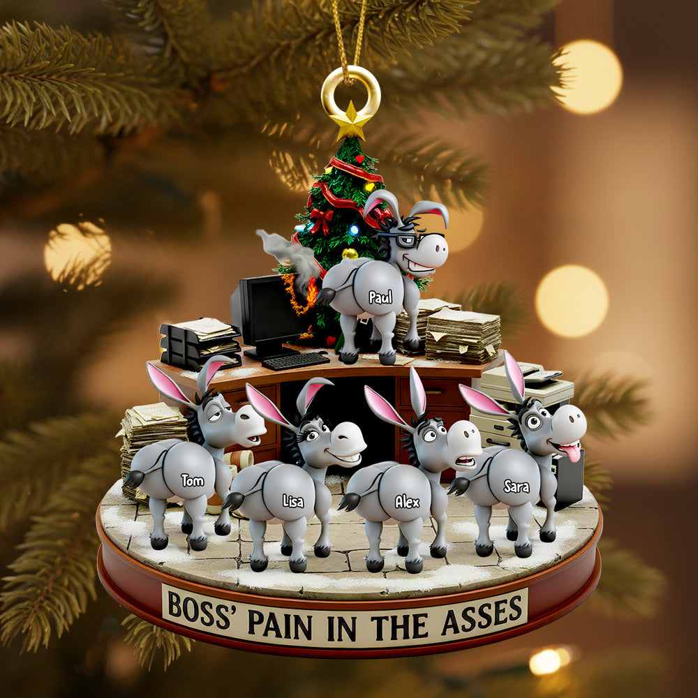 Fun Donkey Coworkers Ornament, Personalized Gifts For Boss Ornament MagicInPrints