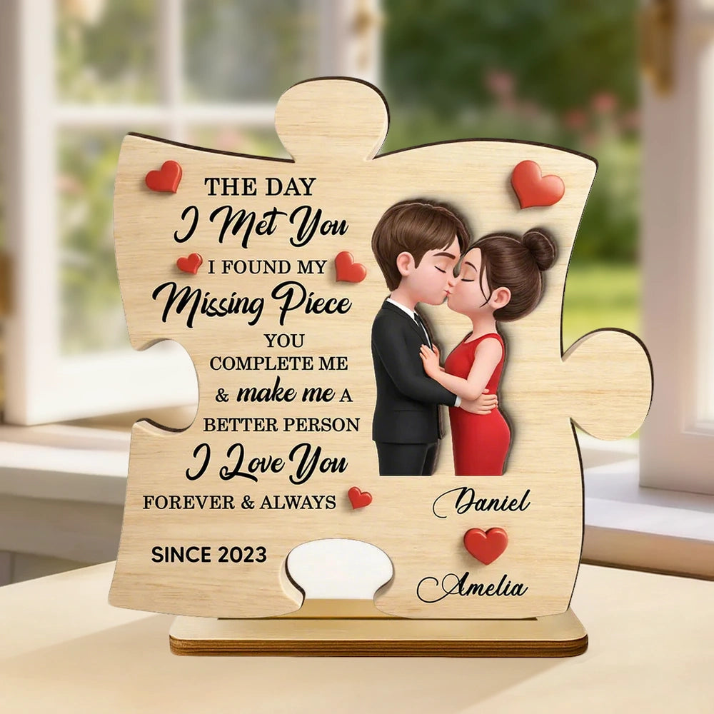 Personalized Puzzle Piece Plaque for Couples - Romantic Gift Keepsake Plaque MagicInPrints