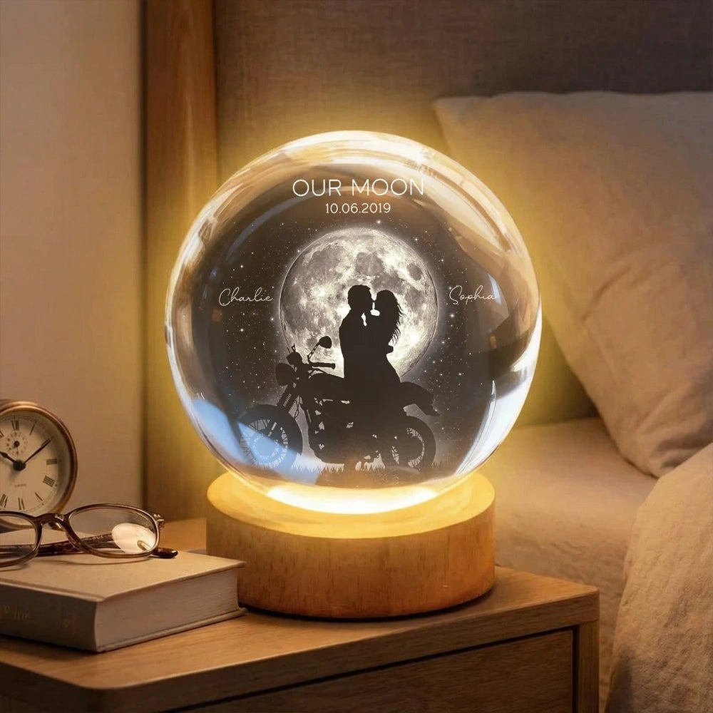 Personalized LED Moon Lamp for Couples with Custom Date - Romantic Gift Lamp MagicInPrints