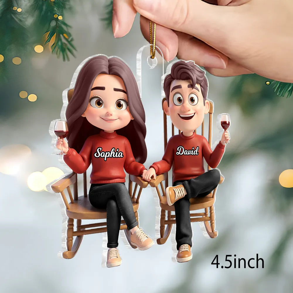 Personalized Couple Christmas Ornament - Custom Names Holiday Gift Ornament MagicInPrints